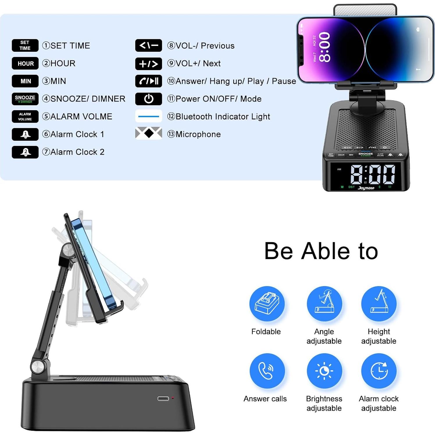 Soporte para Teléfono con Altavoz Bluetooth Joymate L40-1