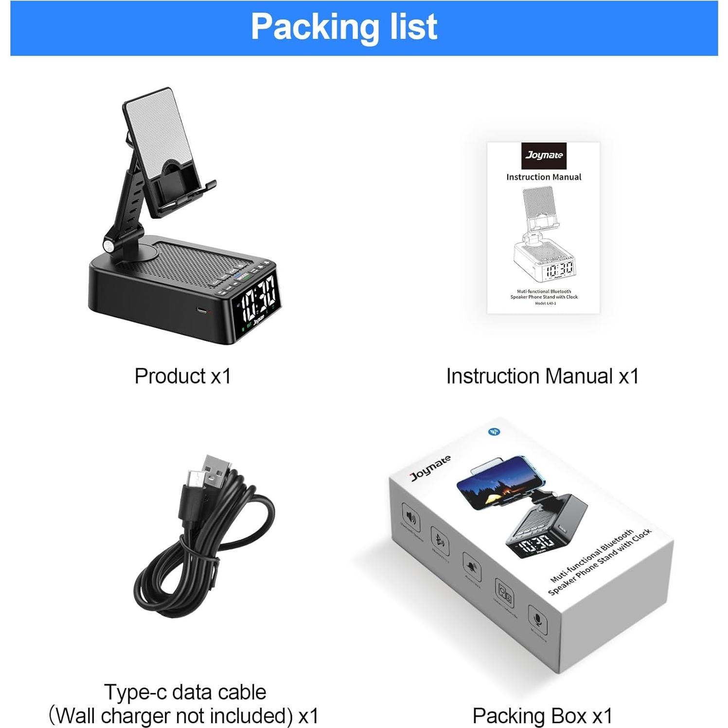 Soporte para Teléfono con Altavoz Bluetooth Joymate L40-1