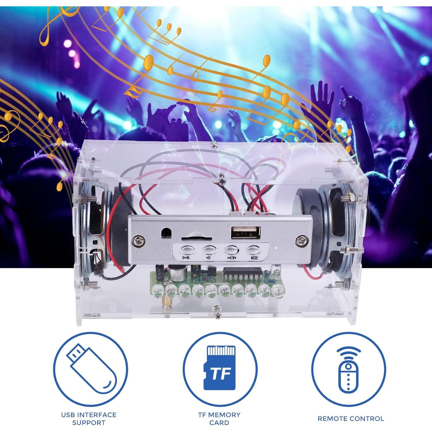 Kit de Altavoz Bluetooth DIY MiOYOOW con Luces LED Intermitentes