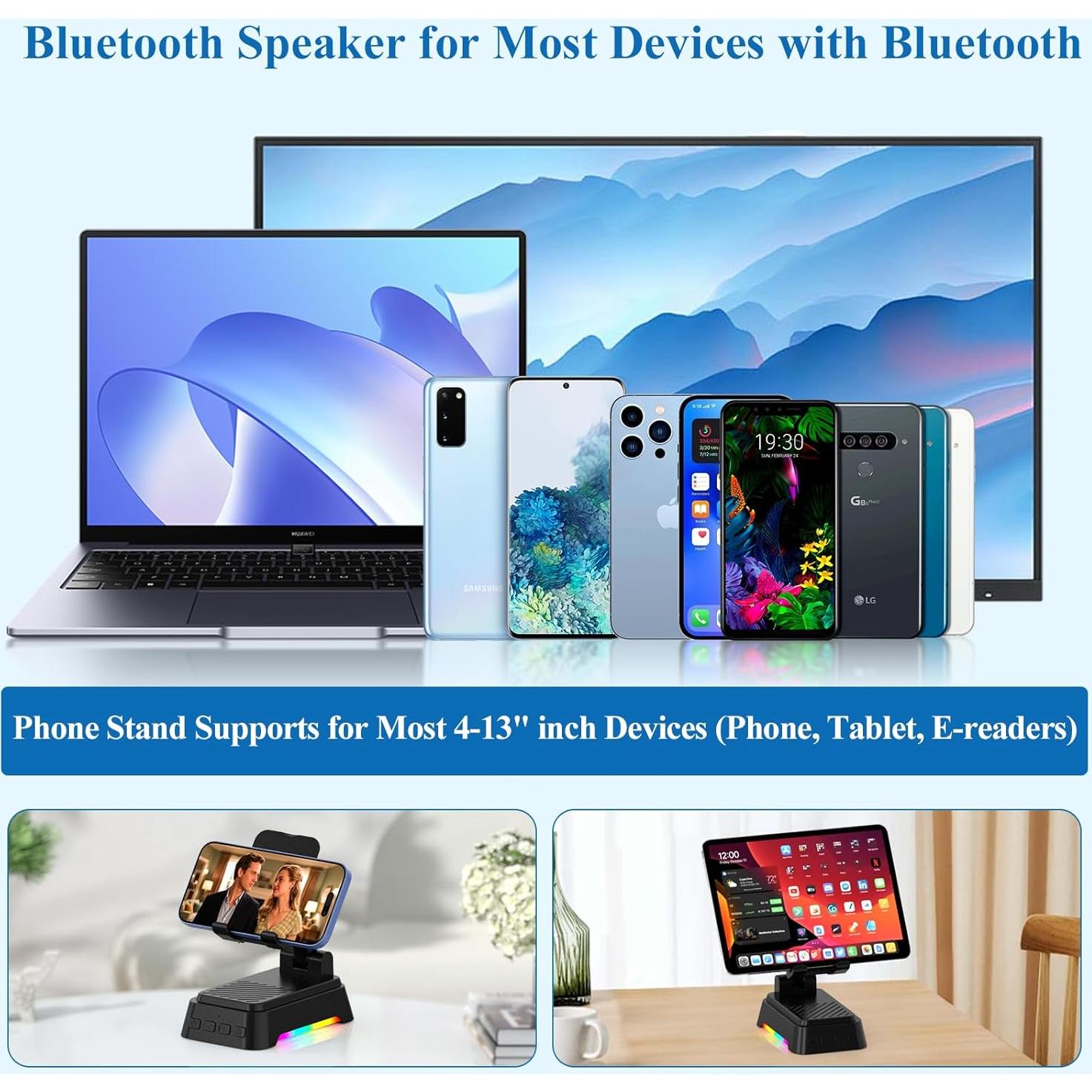 Soporte para Teléfono Móvil 3-en-1 AUYLE con Altavoz Bluetooth