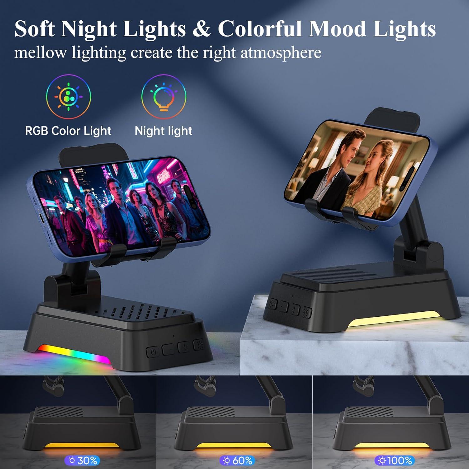 Soporte para Teléfono Móvil 3-en-1 AUYLE con Altavoz Bluetooth