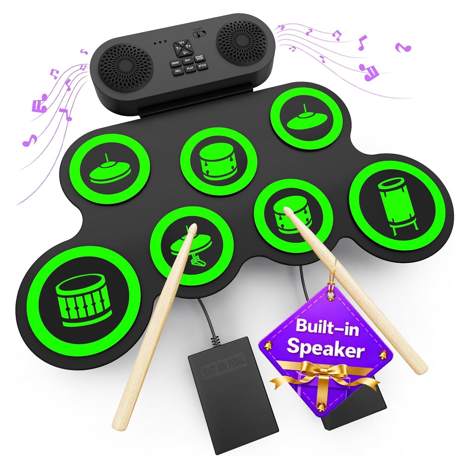 Set de Batería Eléctrica Verde VerkTop G896 con Altavoces