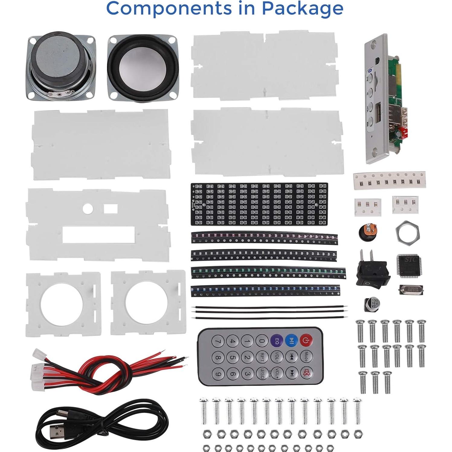 Kit de Altavoz Estéreo MiOYOOW Bluetooth DIY 5W con LED