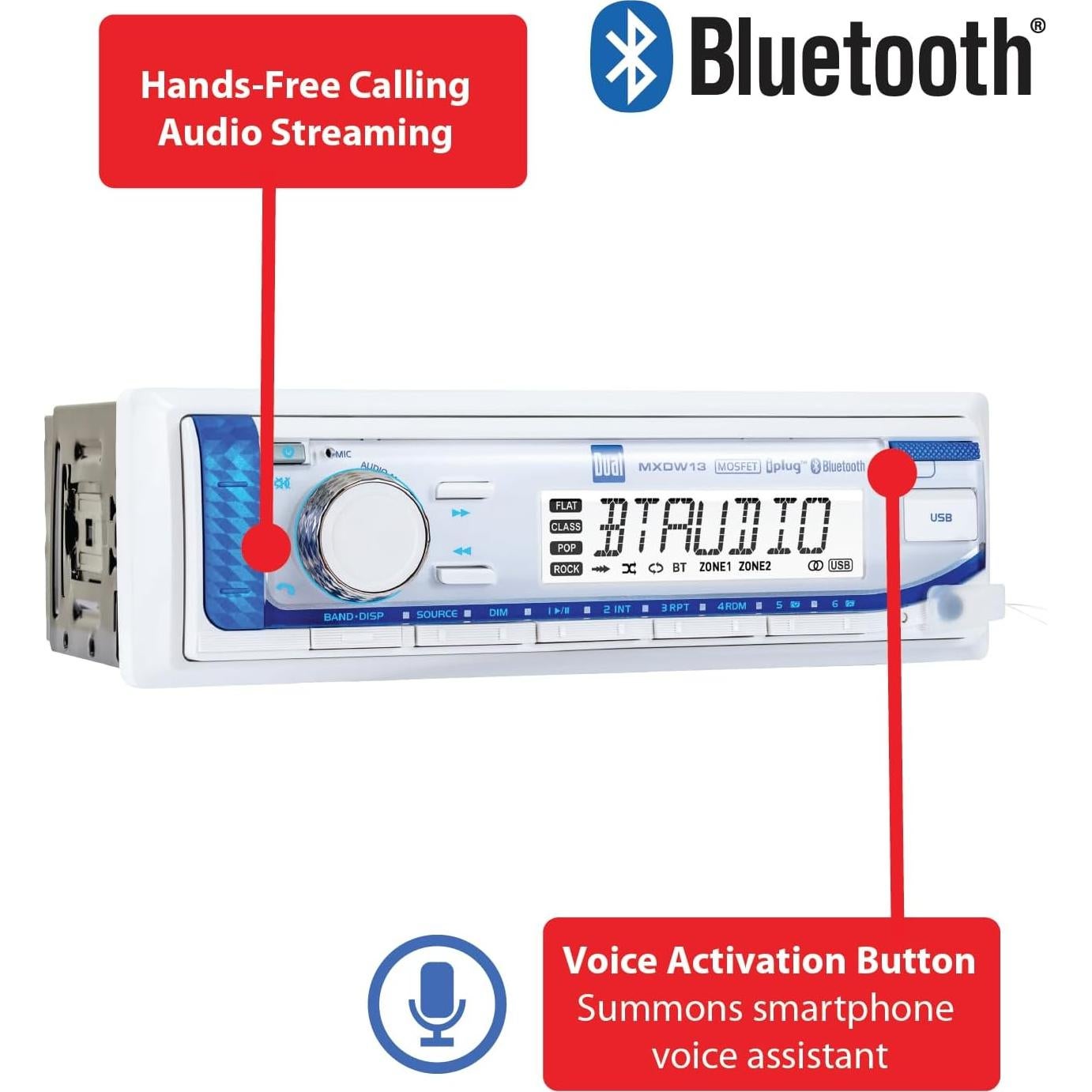 Radio Marina Dual MXP152W con Bluetooth y 2 Altavoces 6.5"