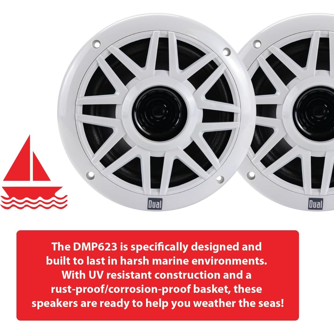 Radio Marina Dual MXP152W con Bluetooth y 2 Altavoces 6.5"