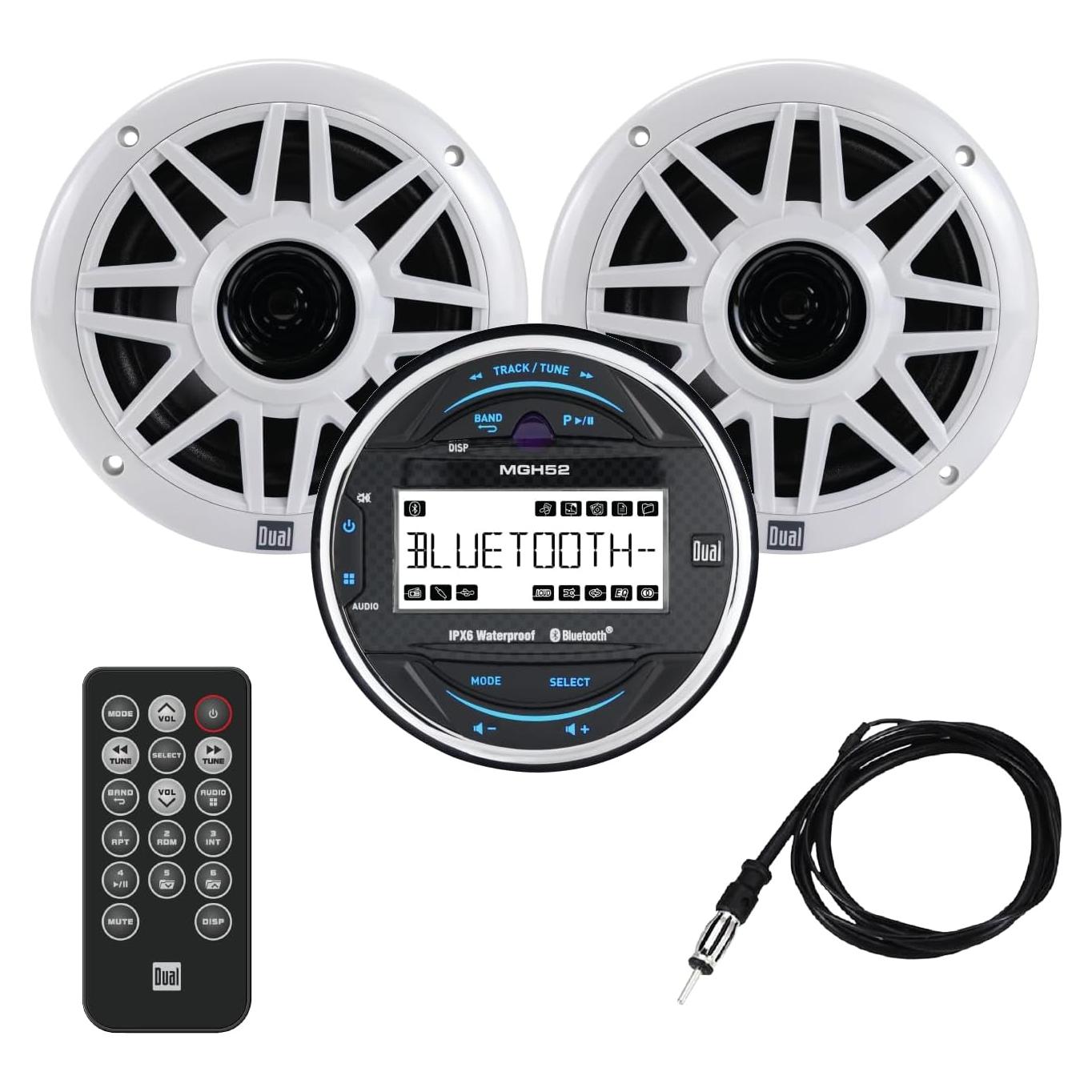 Receptor de Medios Marino Dual MXPGH52 con Bluetooth y Altavoces 6.5"