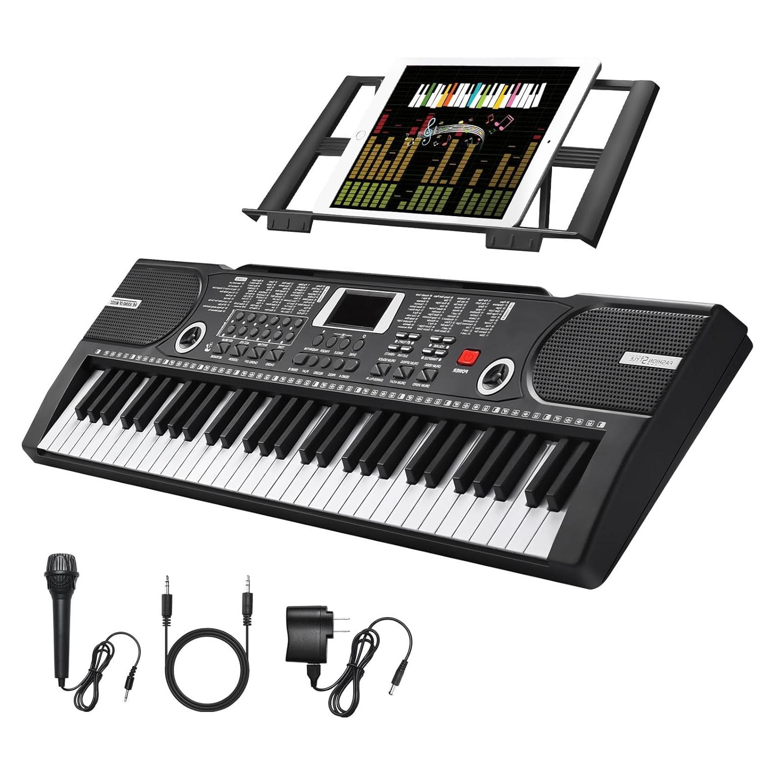 Piano Teclado Electrónico Portátil HERTMUN 61 Teclas Negro