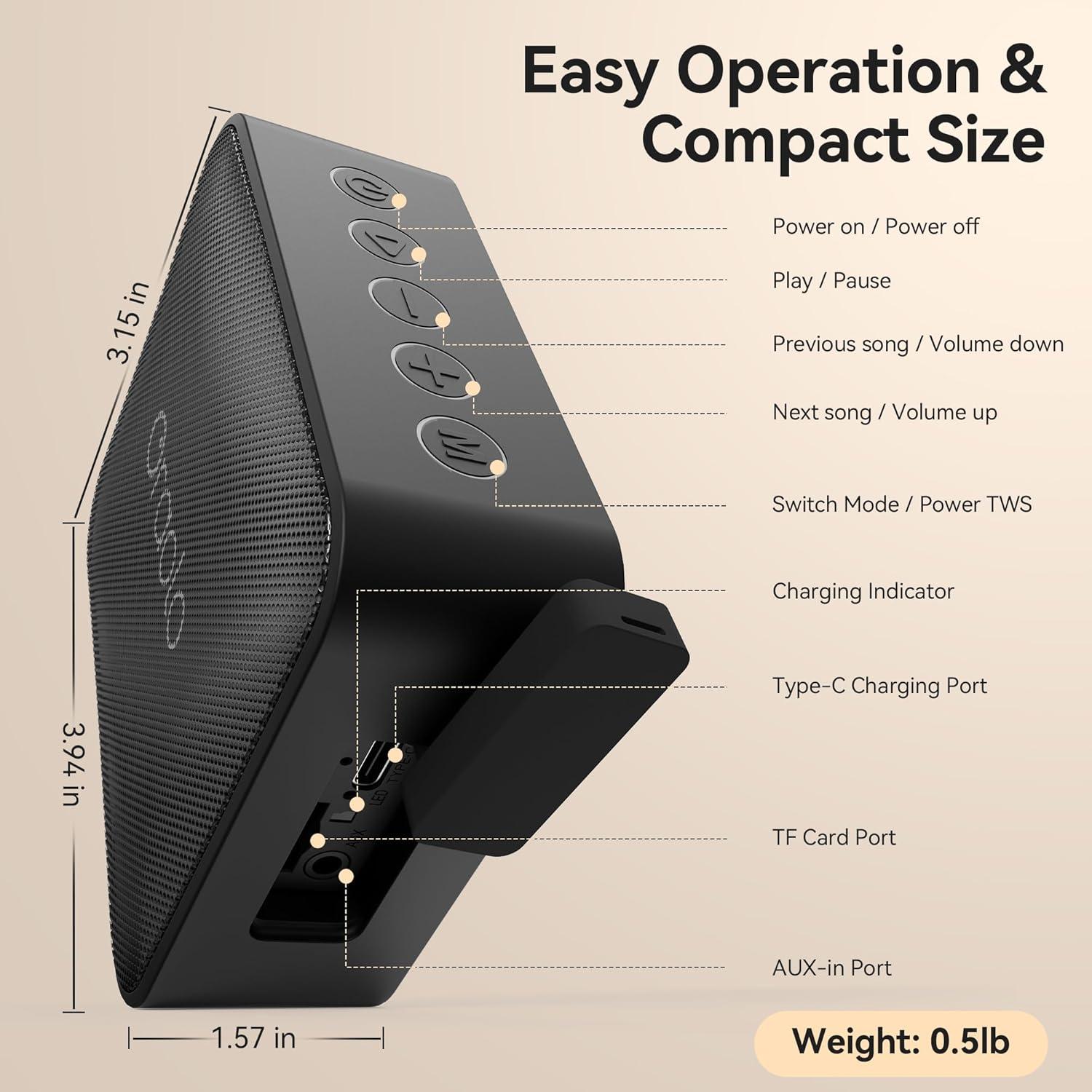 Altavoz Bluetooth Oraolo BS11, portátil IPX7, sonido estéreo, 7h