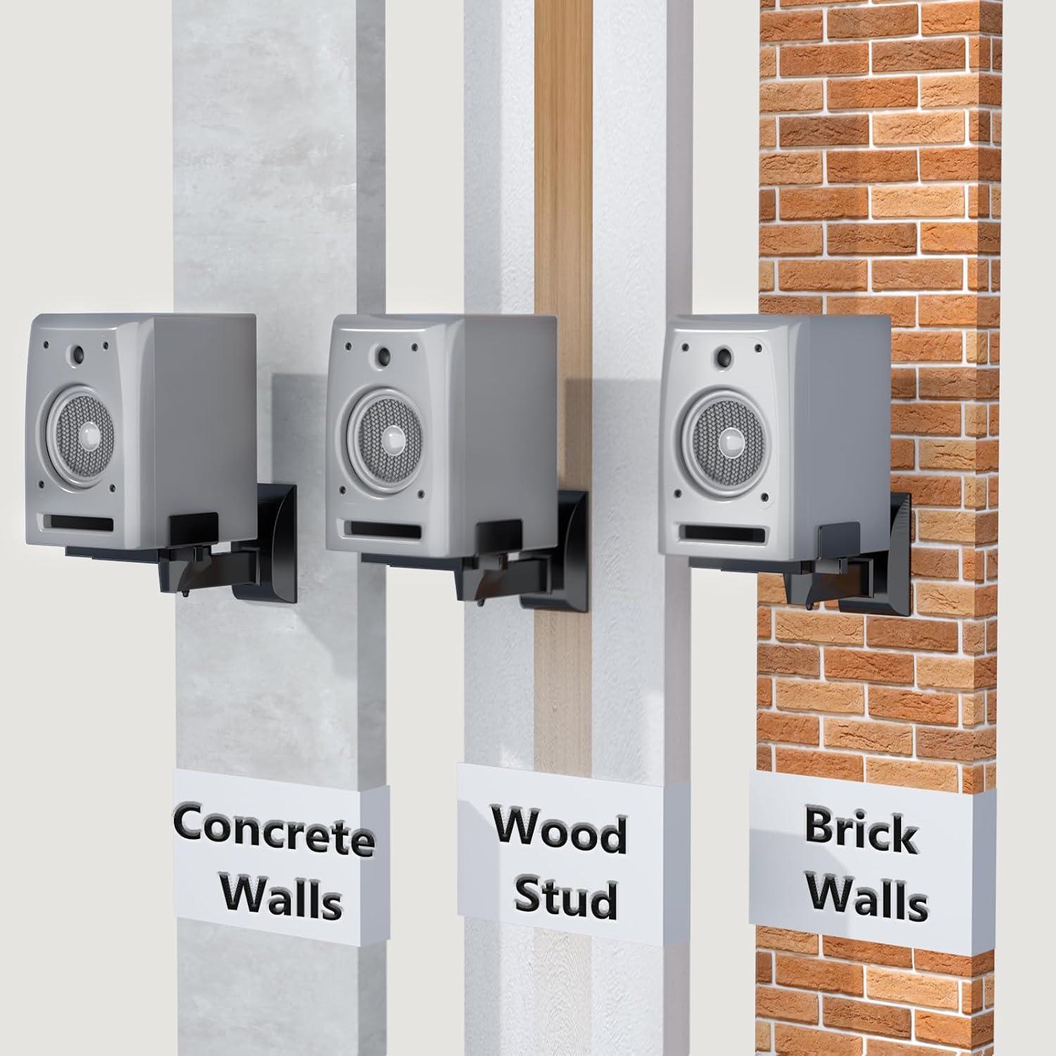 Soportes de Pared para Altavoces WALI SWM201, 25 kg, Negro