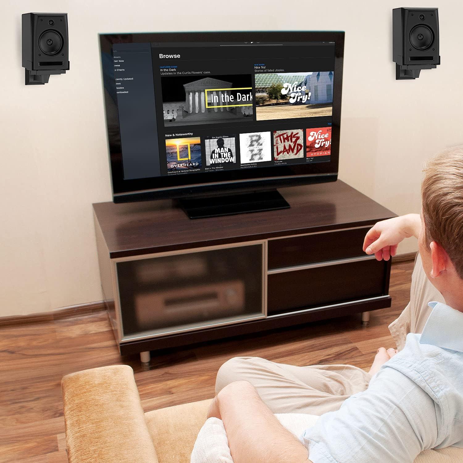 Soportes de Pared para Altavoces WALI SWM201, 25 kg, Negro