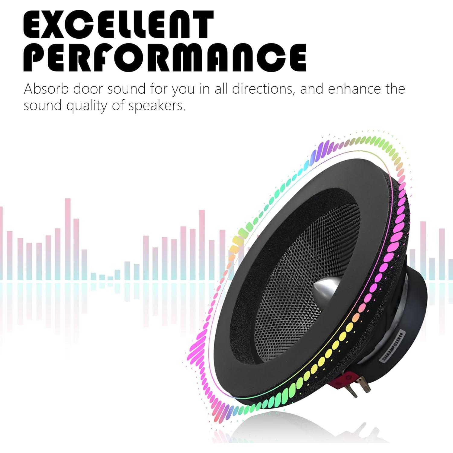 4 Anillos de Espuma para Altavoces 6.5" Carleef - Mejora Sonido