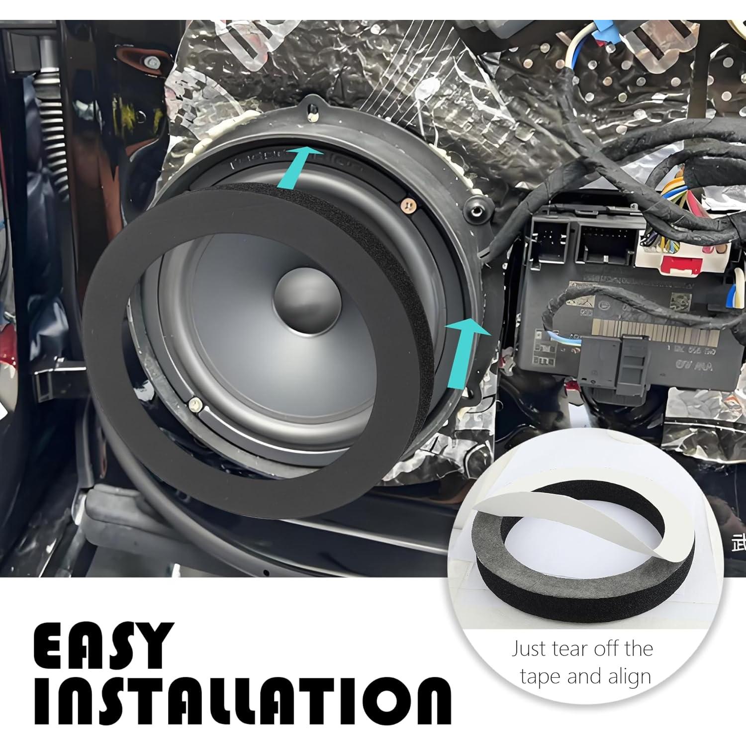 4 Anillos de Espuma para Altavoces 6.5" Carleef - Mejora Sonido