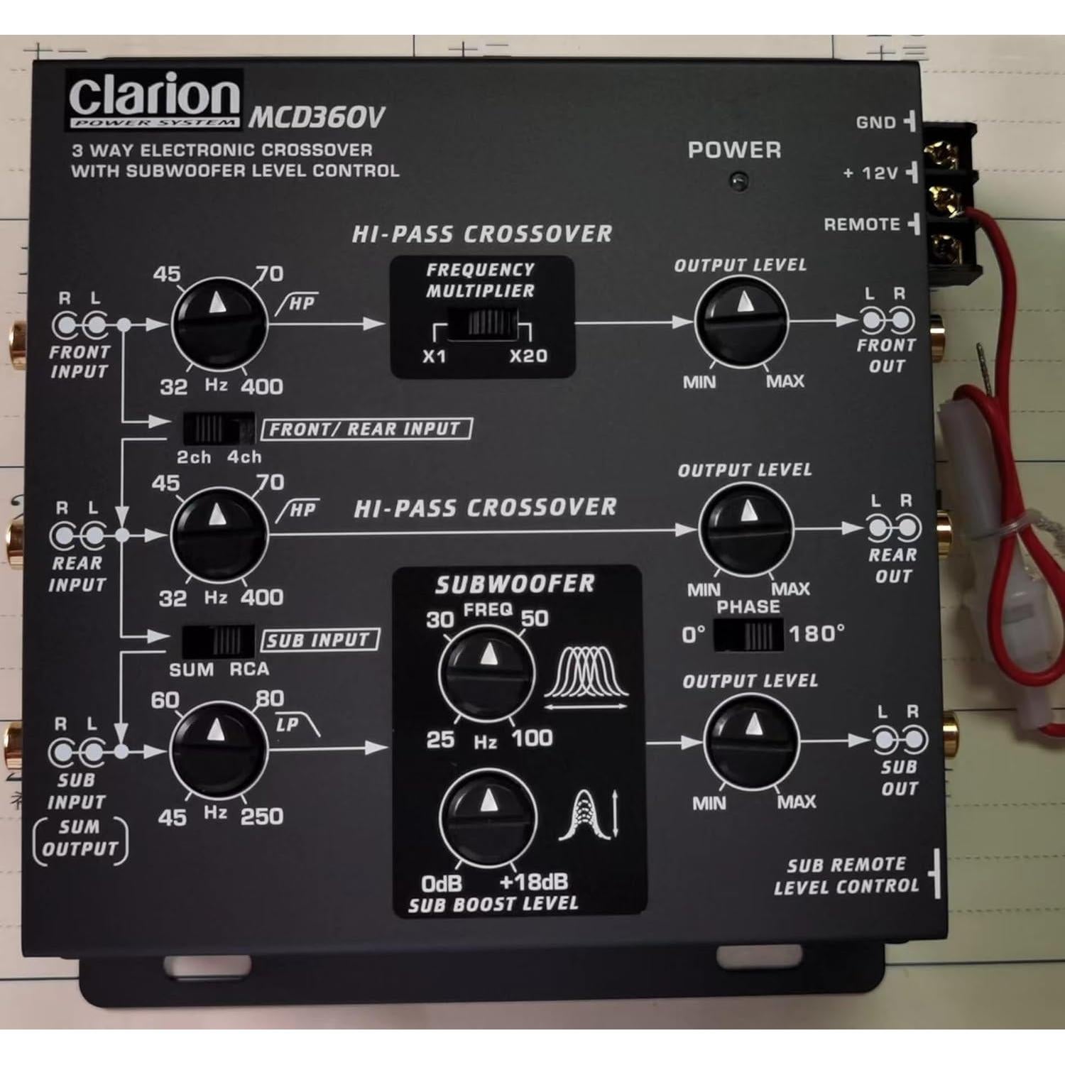 Crossover Electrónico Clarion MCD360V 3 Vías 6 Canales RCA