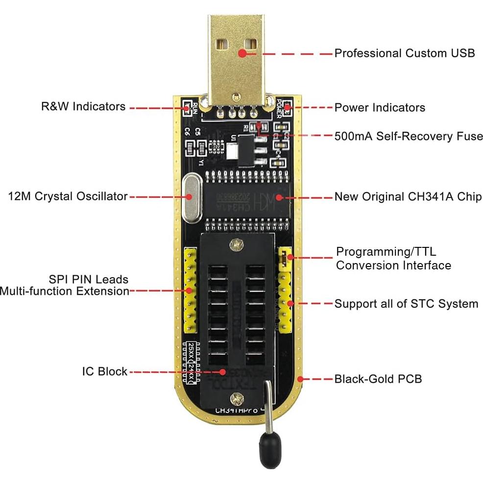 Clip de Programación SOP8 KeeYees + Programador USB CH341A