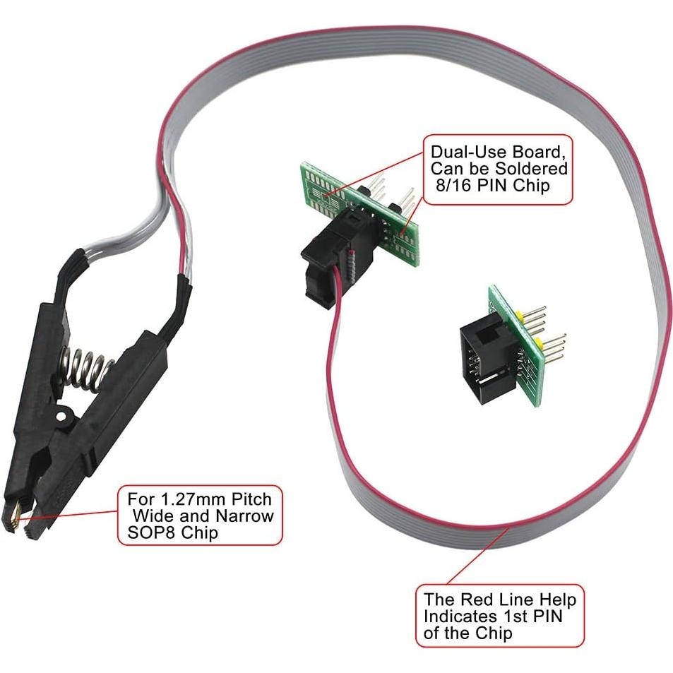 Clip de Programación SOP8 KeeYees + Programador USB CH341A