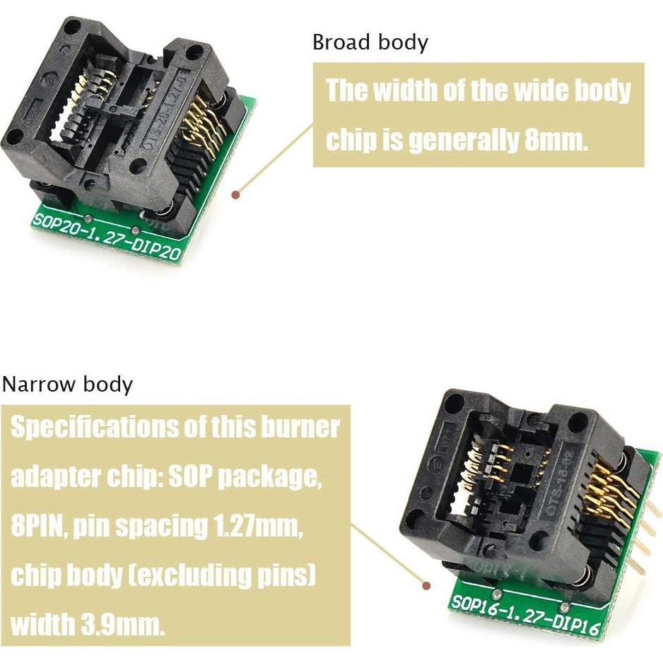 Convertidor SOIC8 a DIP8 Ximimark 2Pcs para Programador IC
