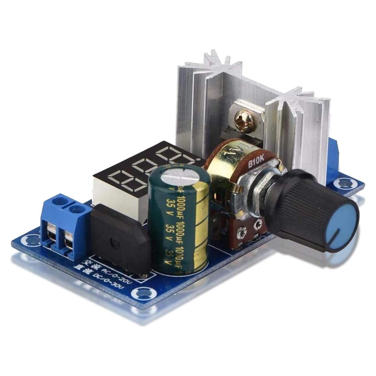 Regulador de Voltaje Ajustable Keenso LM317 con Pantalla Digital