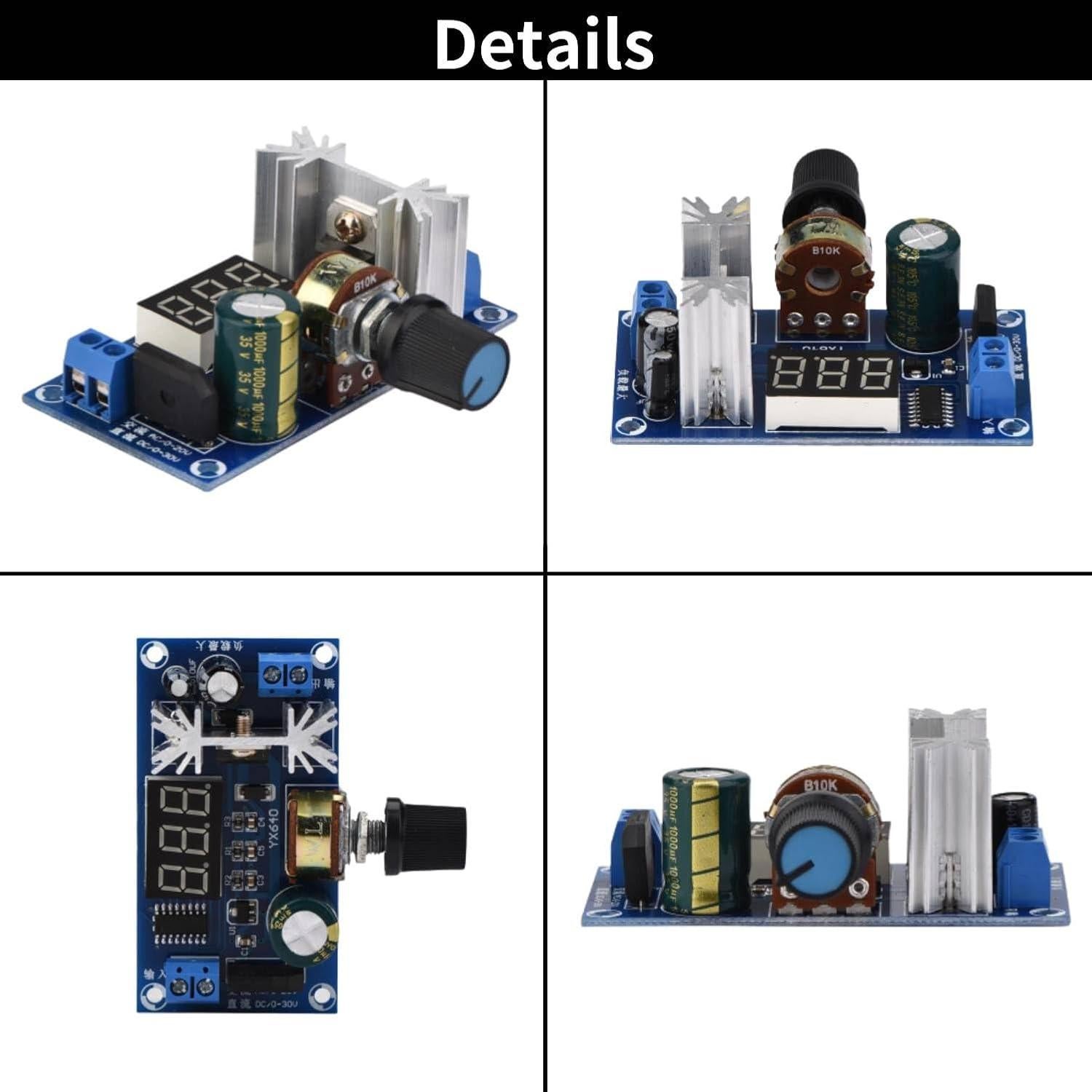 Regulador de Voltaje Ajustable Keenso LM317 con Pantalla Digital