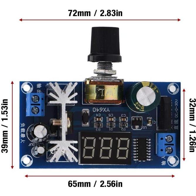 Regulador de Voltaje Ajustable Keenso LM317 con Pantalla Digital