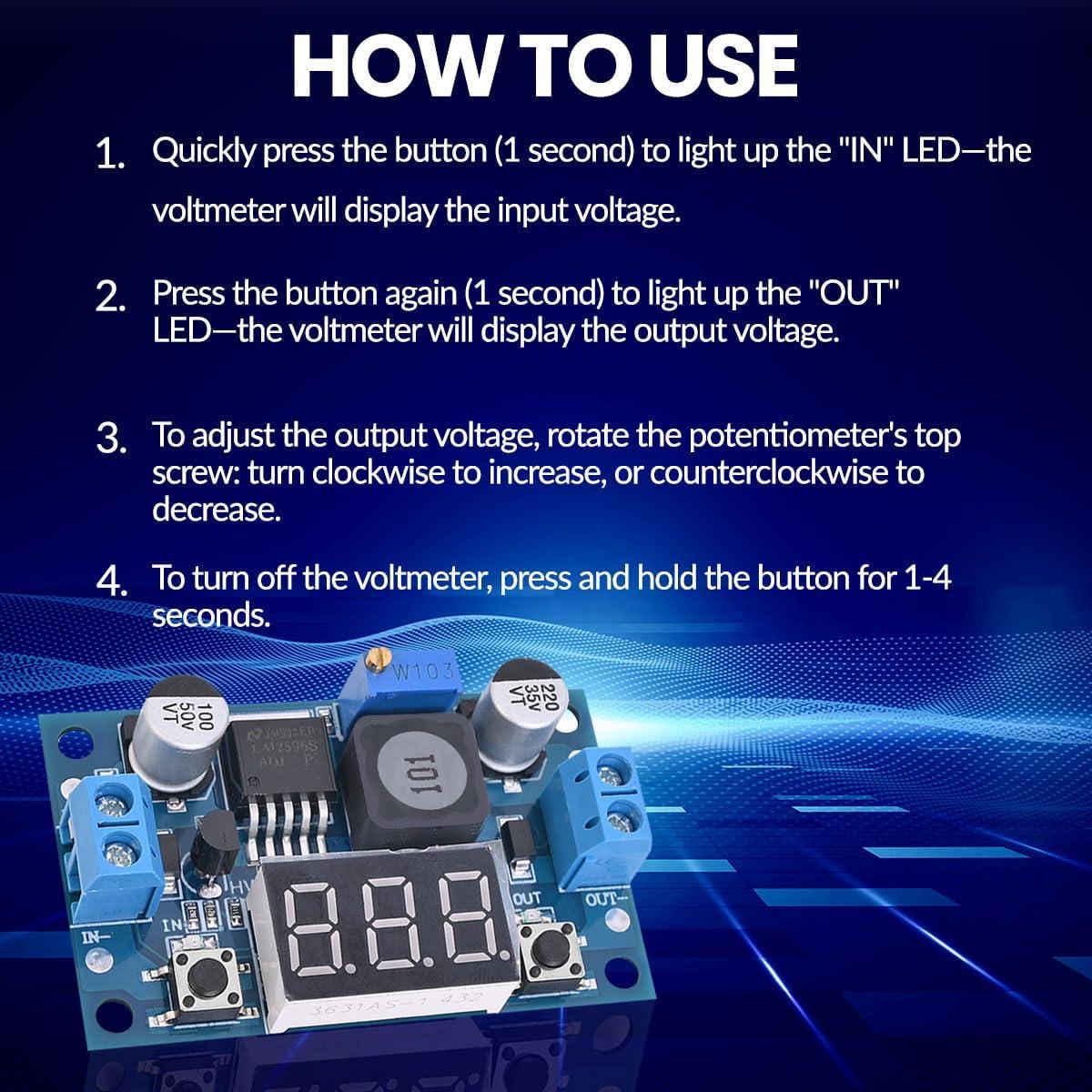 Módulo Convertidor Buck DC-DC Ajustable LM2596 2PCS