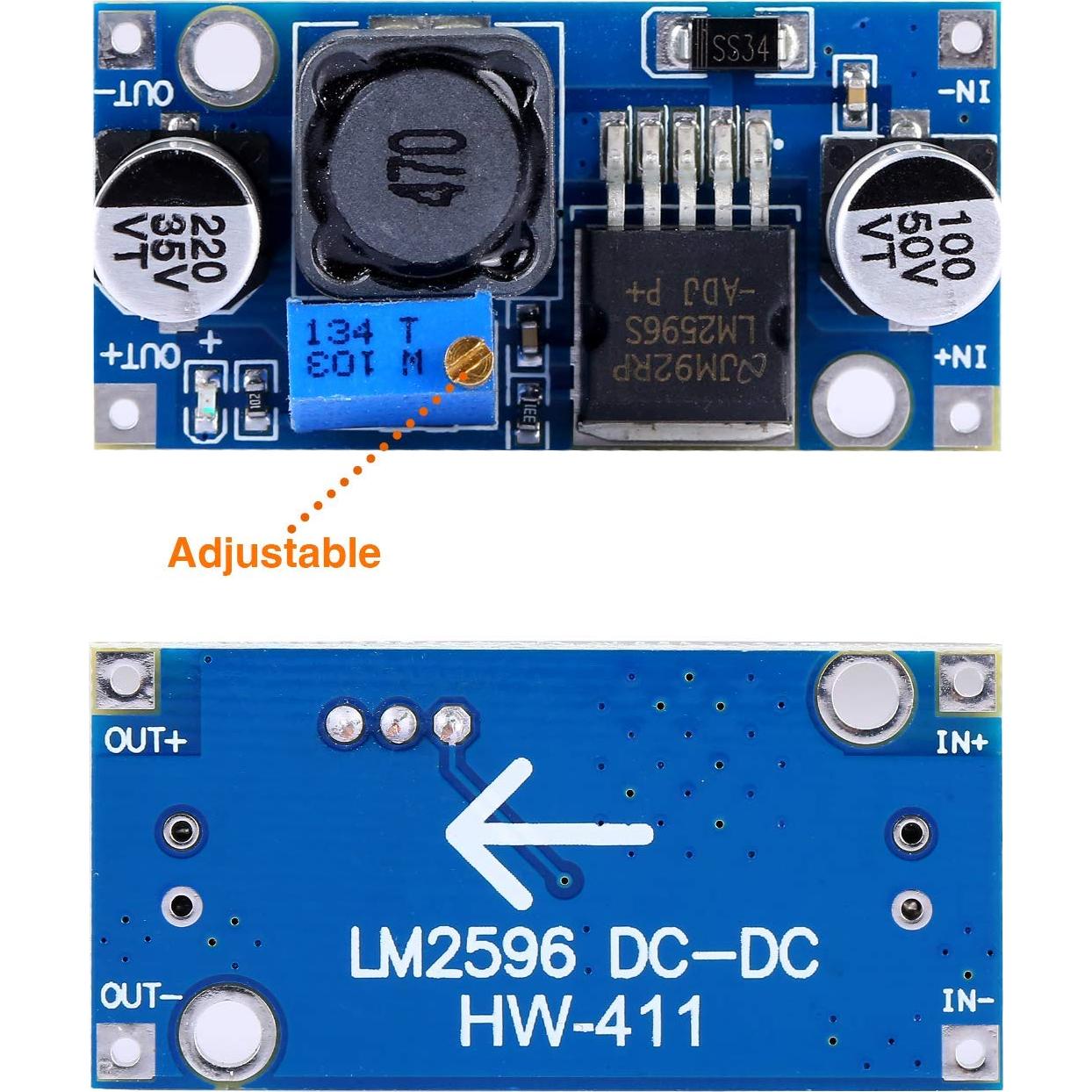 Convertidor Buck Yizhet 5 Piezas DC a DC 3-40V a 1.5-35V