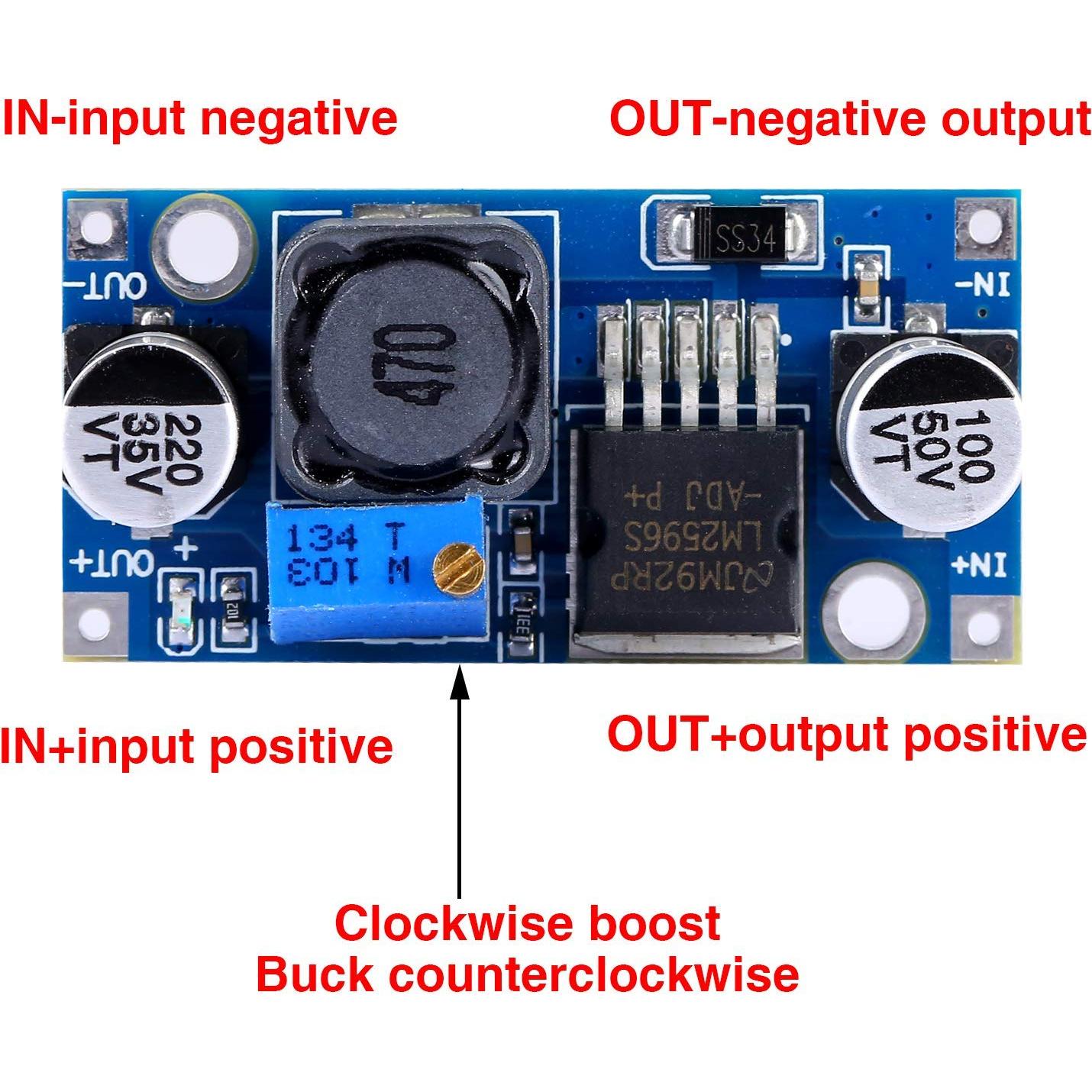 Convertidor Buck Yizhet 5 Piezas DC a DC 3-40V a 1.5-35V