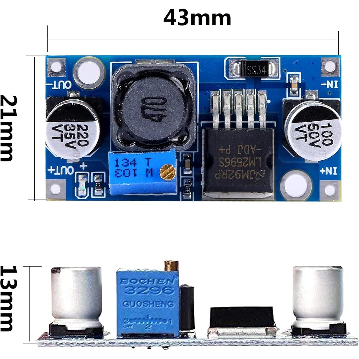 Convertidor Buck Yizhet 5 Piezas DC a DC 3-40V a 1.5-35V