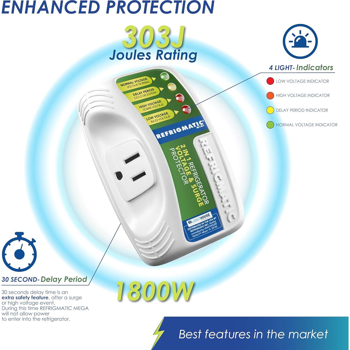 Protector de Voltaje Refrigmatic 36300 para Refrigeradores 27 pies³