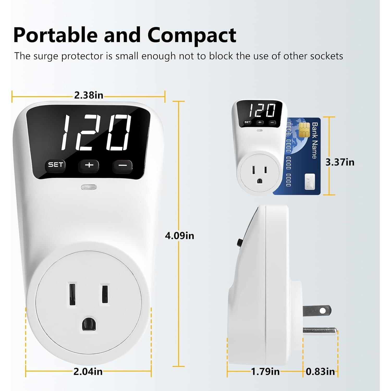 Protector de Voltaje BSEED 15A 1800W con Pantalla LED