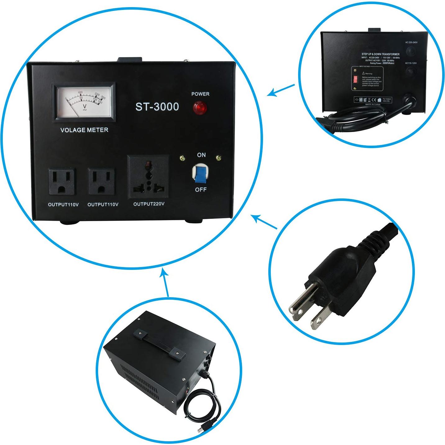 Convertidor Regulador de Voltaje YaeCCC ST-3000 110V/220V