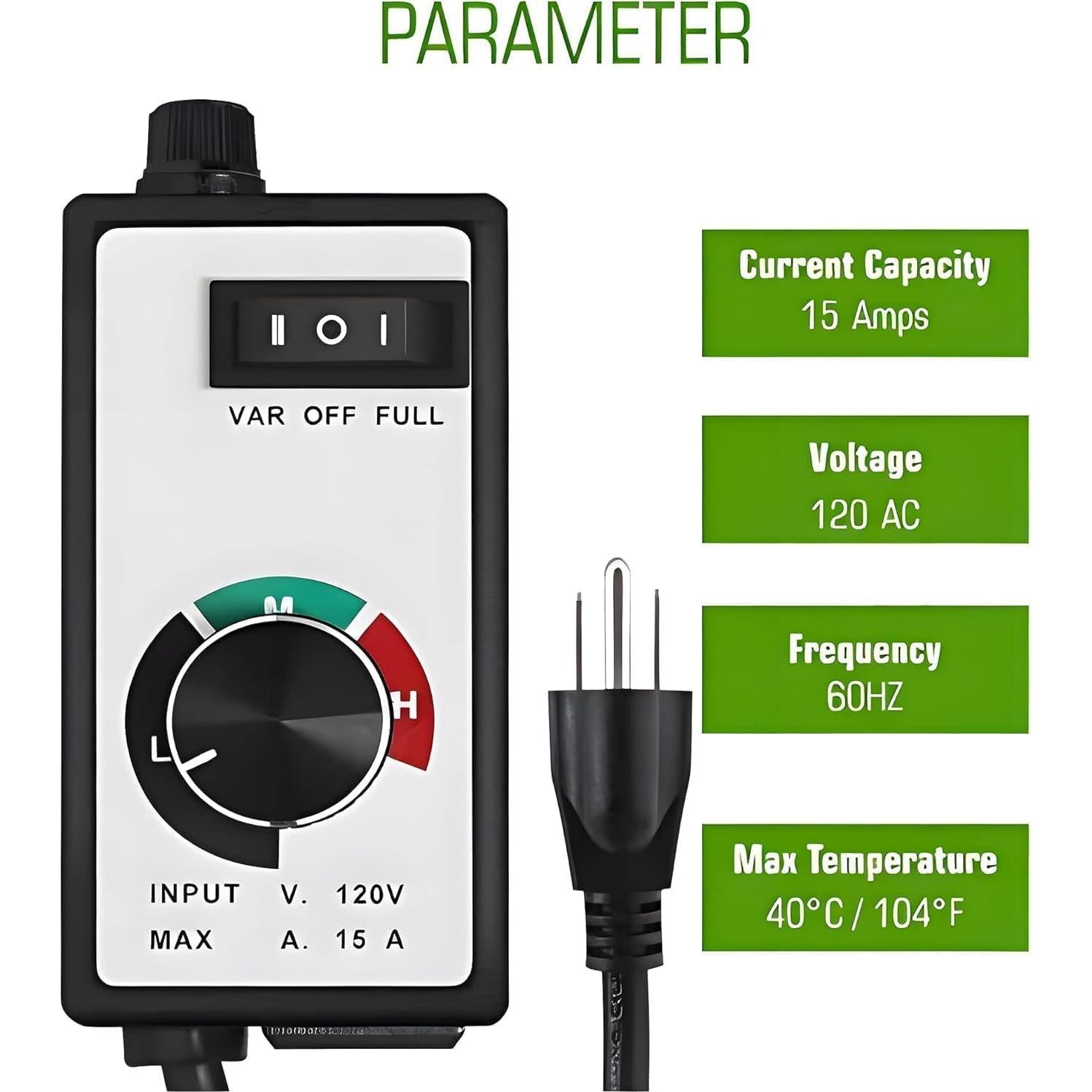 Controlador de Velocidad de Ventilador CDMALL 15A 1500W AC