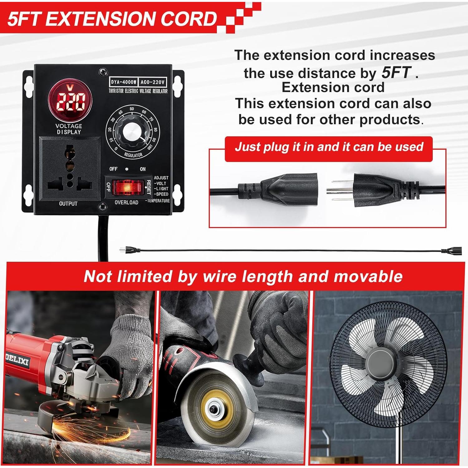 Controlador de Velocidad de Motor CA MicroTunk 4000W 15A