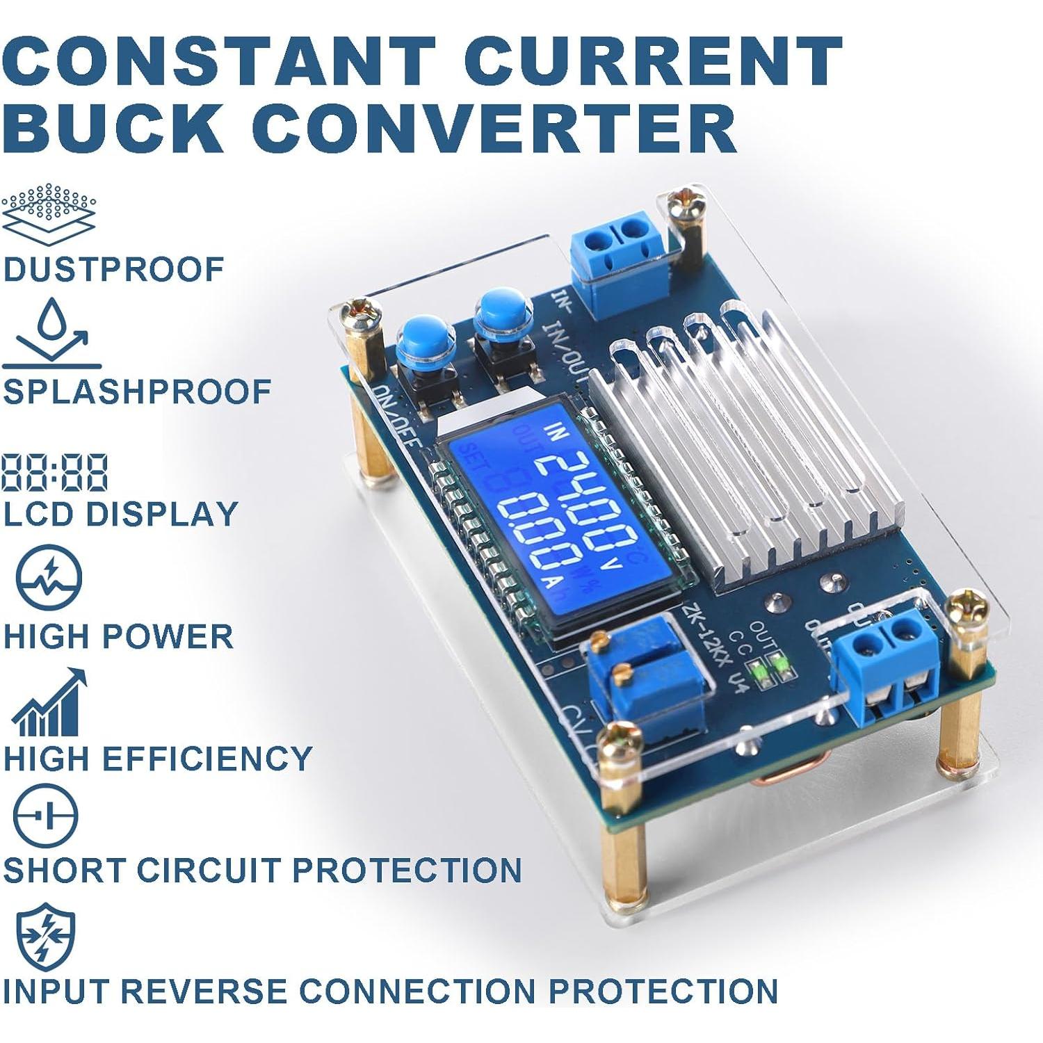 Convertidor Buck DROK 5.3-32V a 1.2-32V 12A con LCD