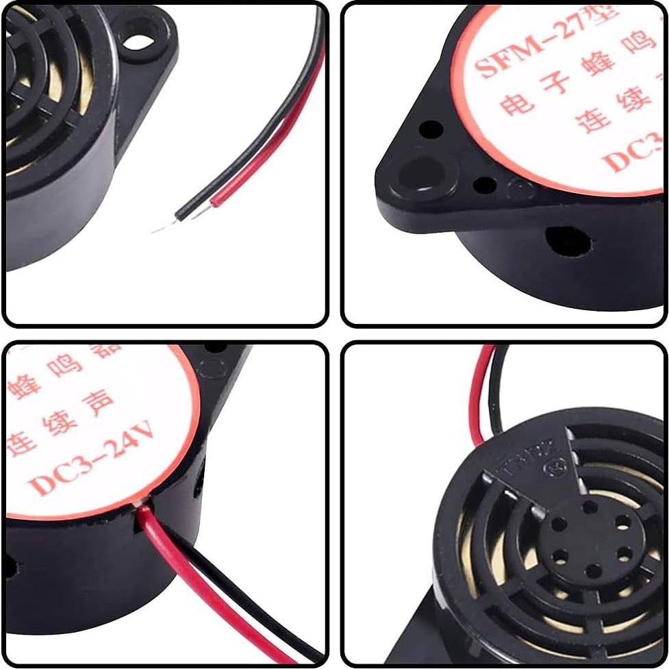 5 Zumbadores Piezoeléctricos UMLIFE SFM-27 3-24V Alarma Sonido