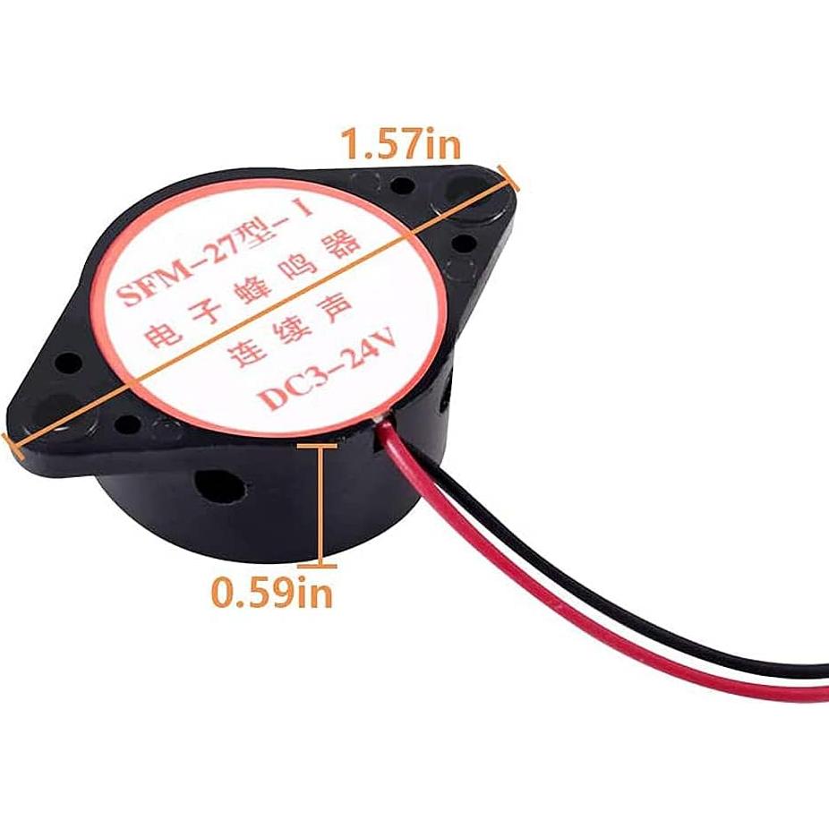 5 Zumbadores Piezoeléctricos UMLIFE SFM-27 3-24V Alarma Sonido