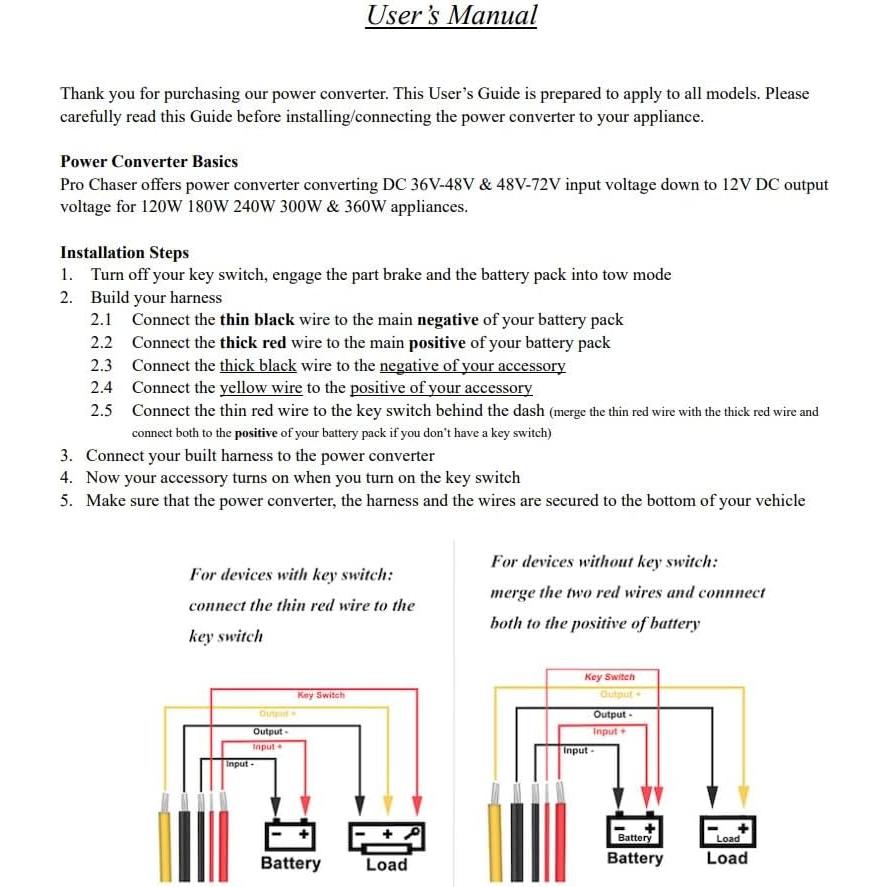 Convertidor de Potencia DC Pro Chaser 72V a 12V 30A 360W