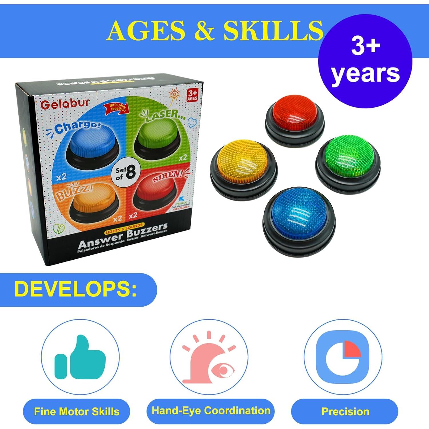 Paquete de 8 Timbres de Respuesta Gelabur con Sonido y Luz