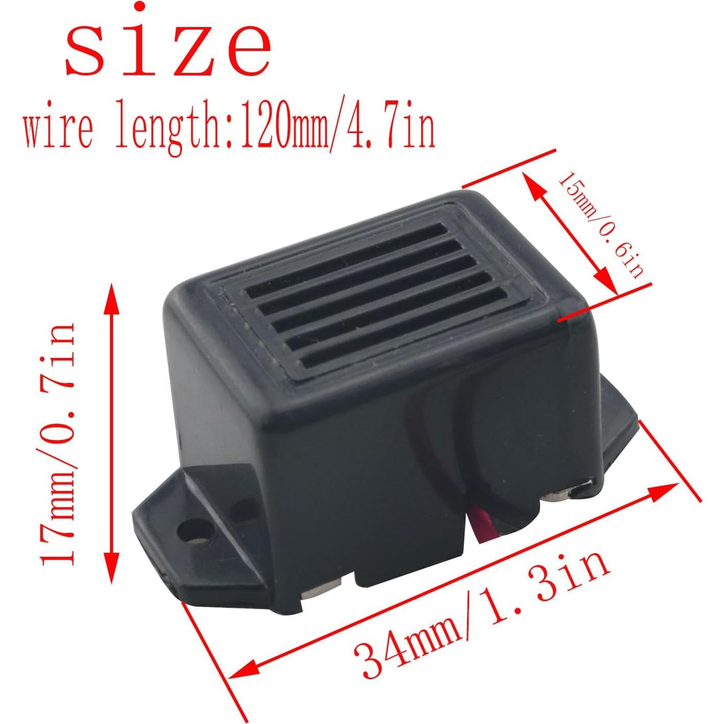 Buzzer Electrónico Piezo 12V CHENJIN 2 Piezas 400Hz