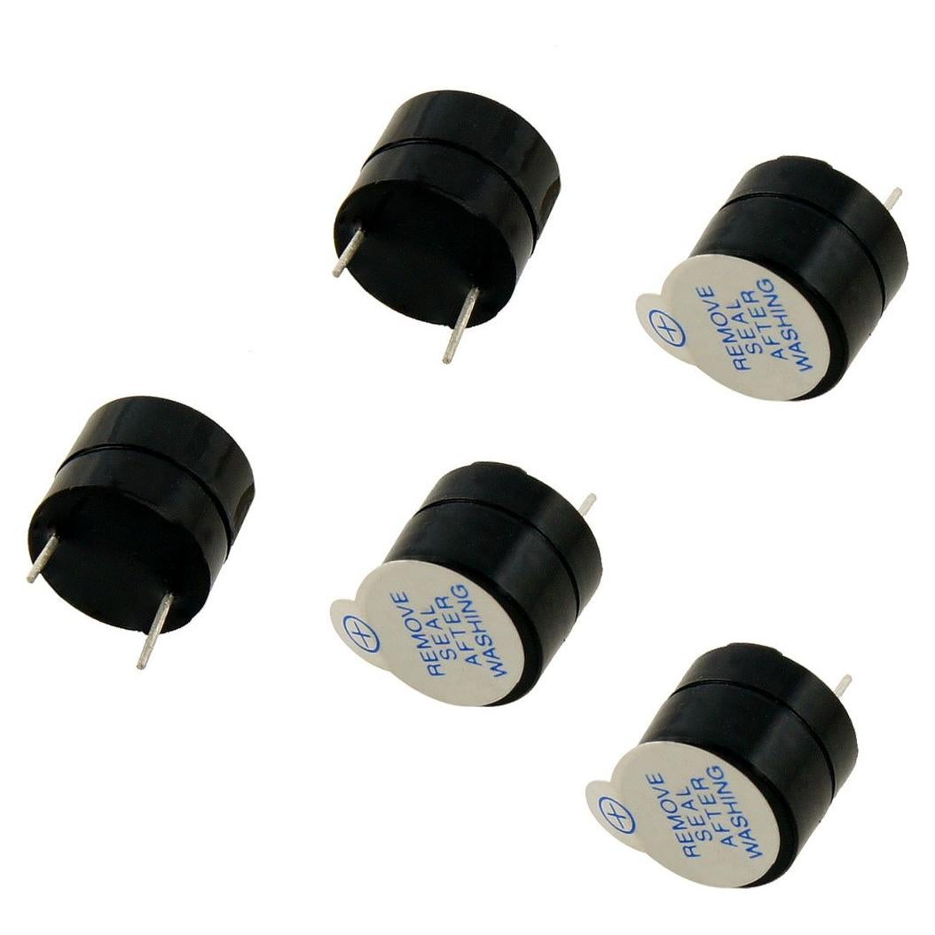Zumbador Electrónico uxcell 12mm DC 5V 5 Piezas Sonido Continuo