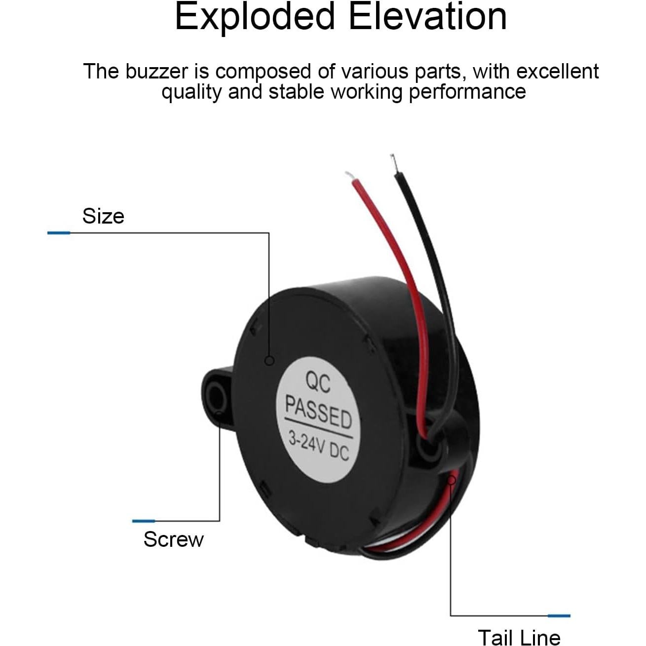 Zumbador Electrónico Fielect 12V 90dB Sonido Continuo