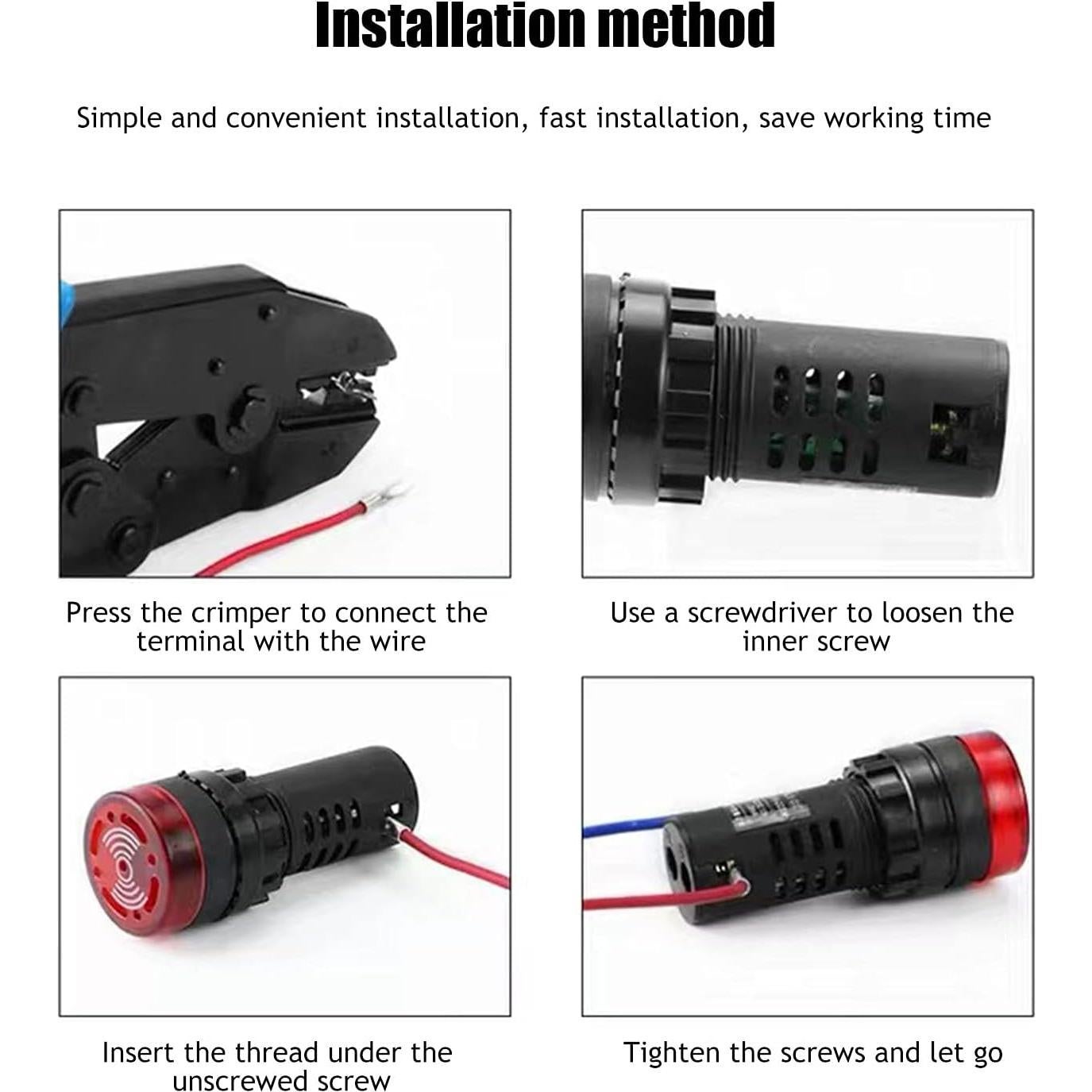 Luz Indicadora LED RuoFeng AD16-22SM 24V Intermitente 3Pcs