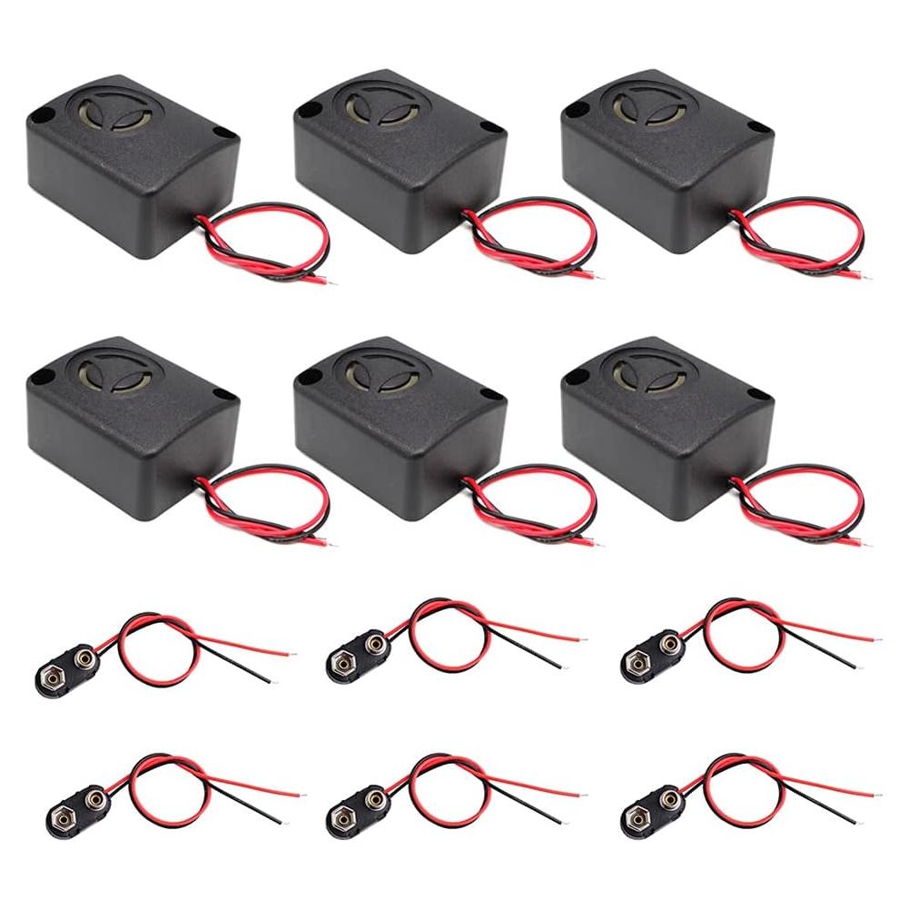 Alarma Electrónica Piezo 110dB ShangHJ 6 Pcs + Clip 9V
