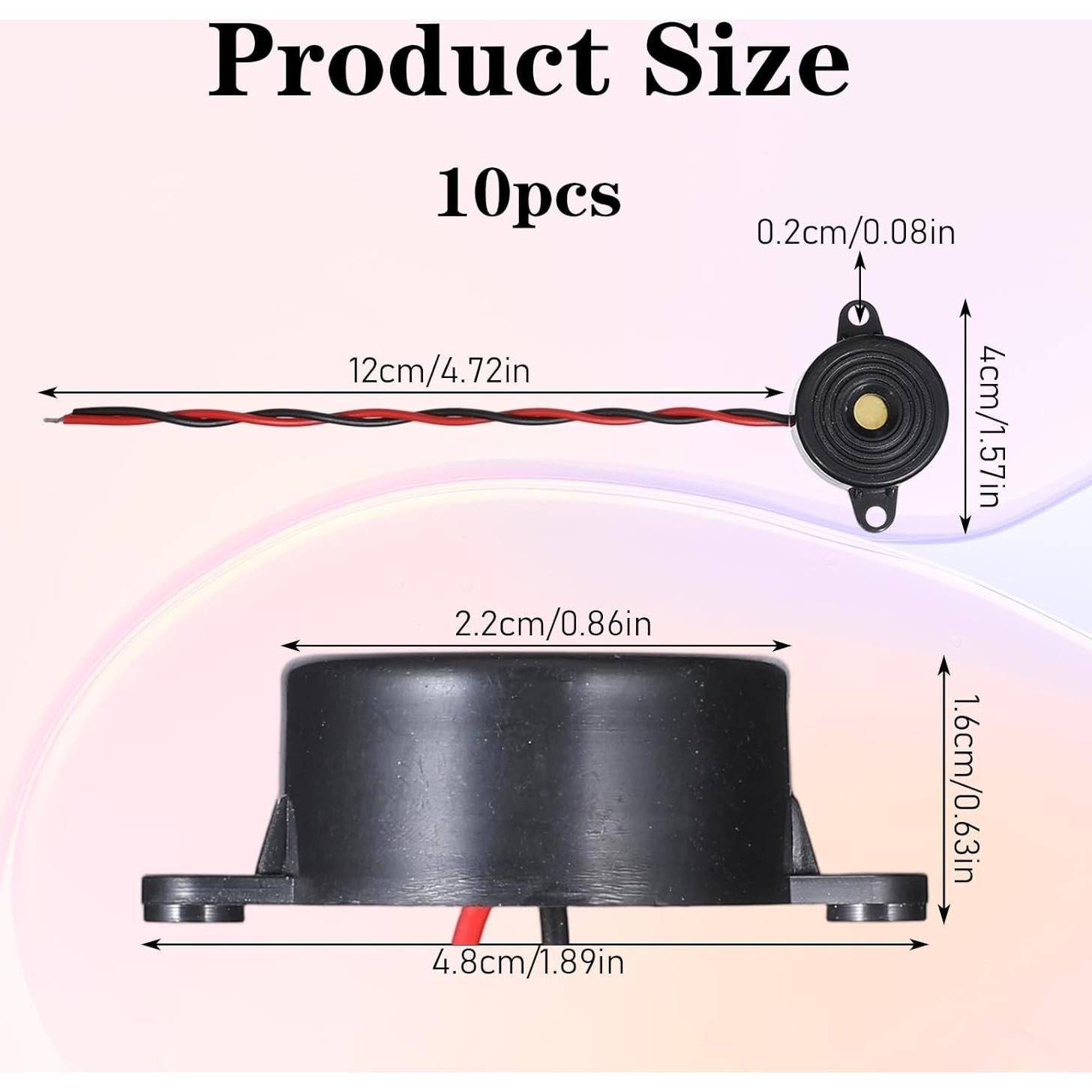 Zumbador Piezoeléctrico Activo Alrhso 3-24V 85dB 10 Pcs
