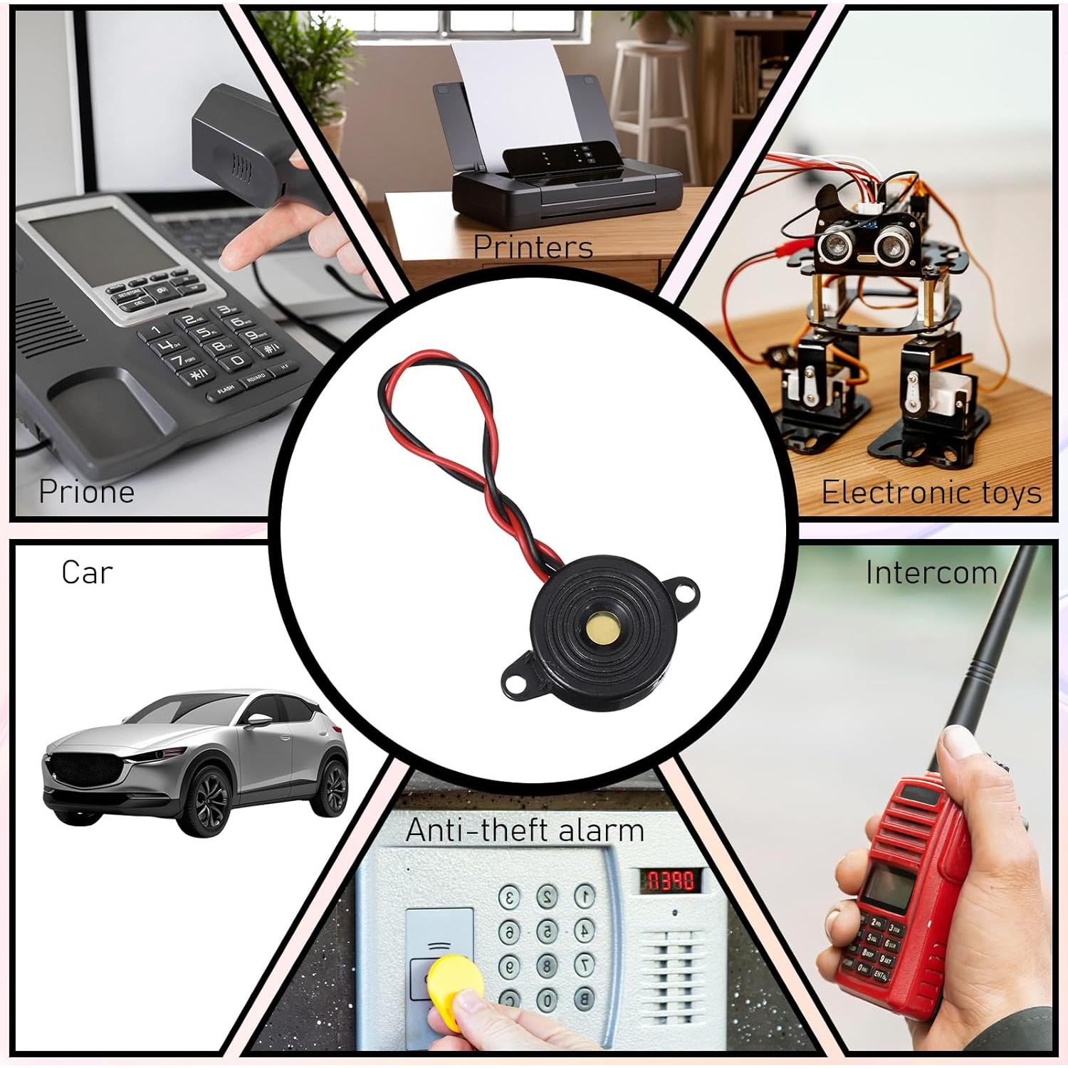 Zumbador Piezoeléctrico Activo Alrhso 3-24V 85dB 10 Pcs