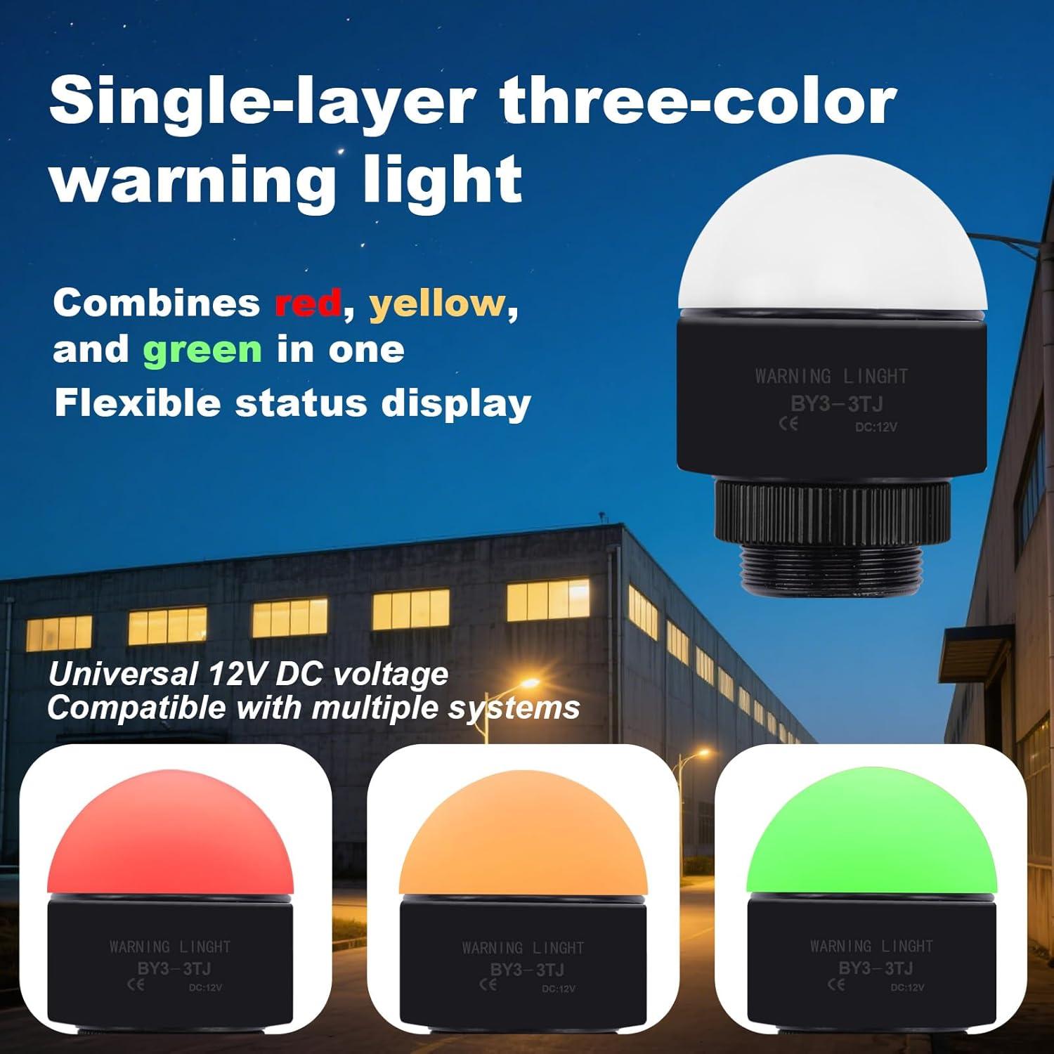 Luz de Advertencia LED 12V Enshute con Zumbador 3 Colores