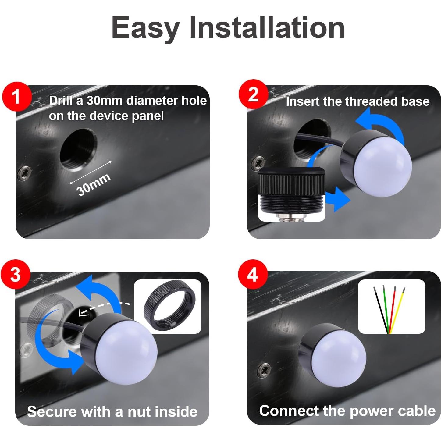 Luz de Advertencia LED 12V Enshute con Zumbador 3 Colores