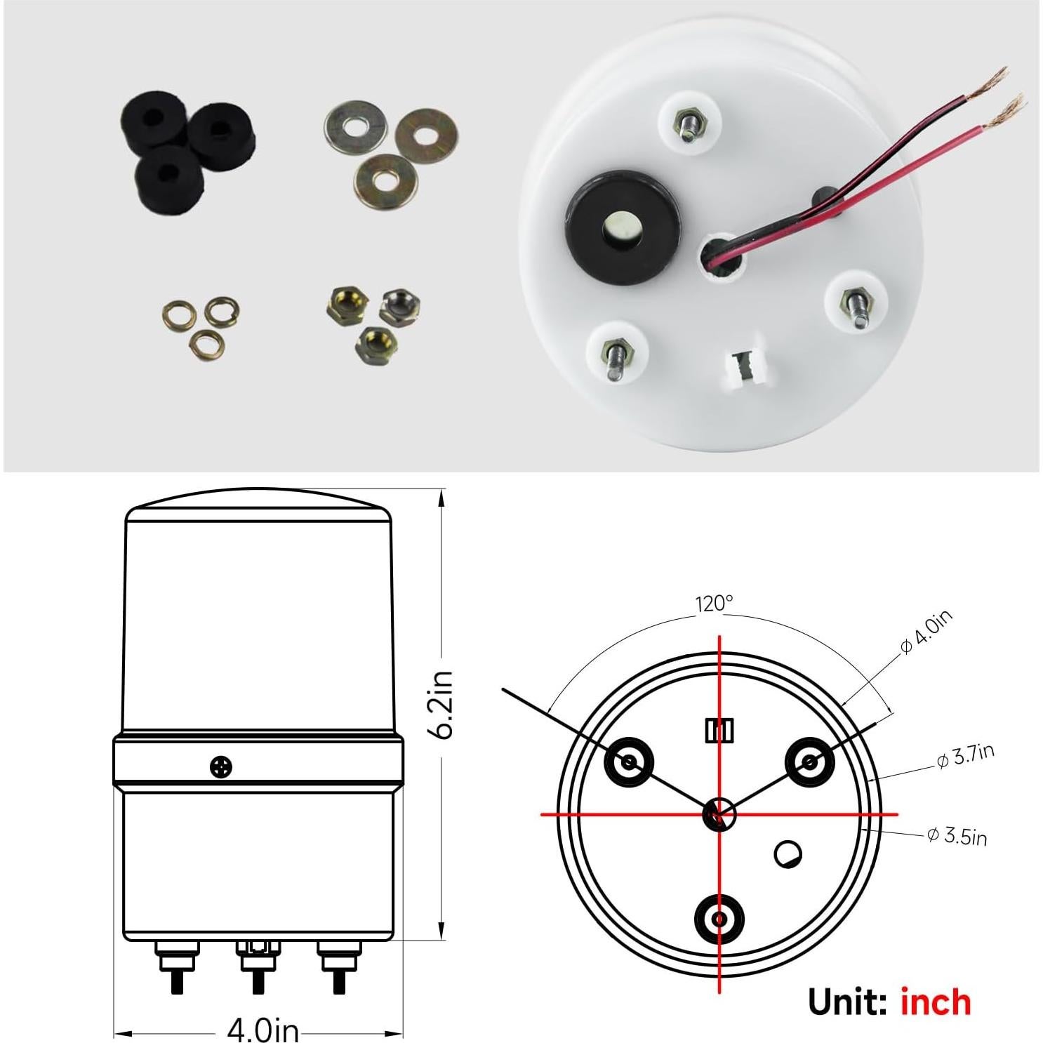 Luz Estroboscópica LED Verde 110V con Sirena 90dB - SLB-5103J