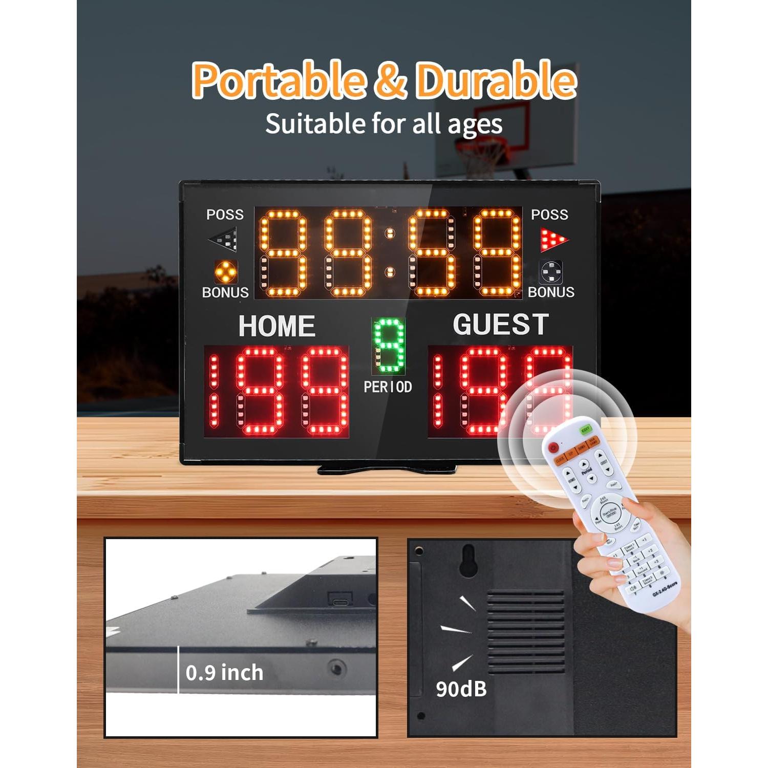 Marcador Digital Portátil GAN XIN A30B11 para Baloncesto 57.9x34.8cm