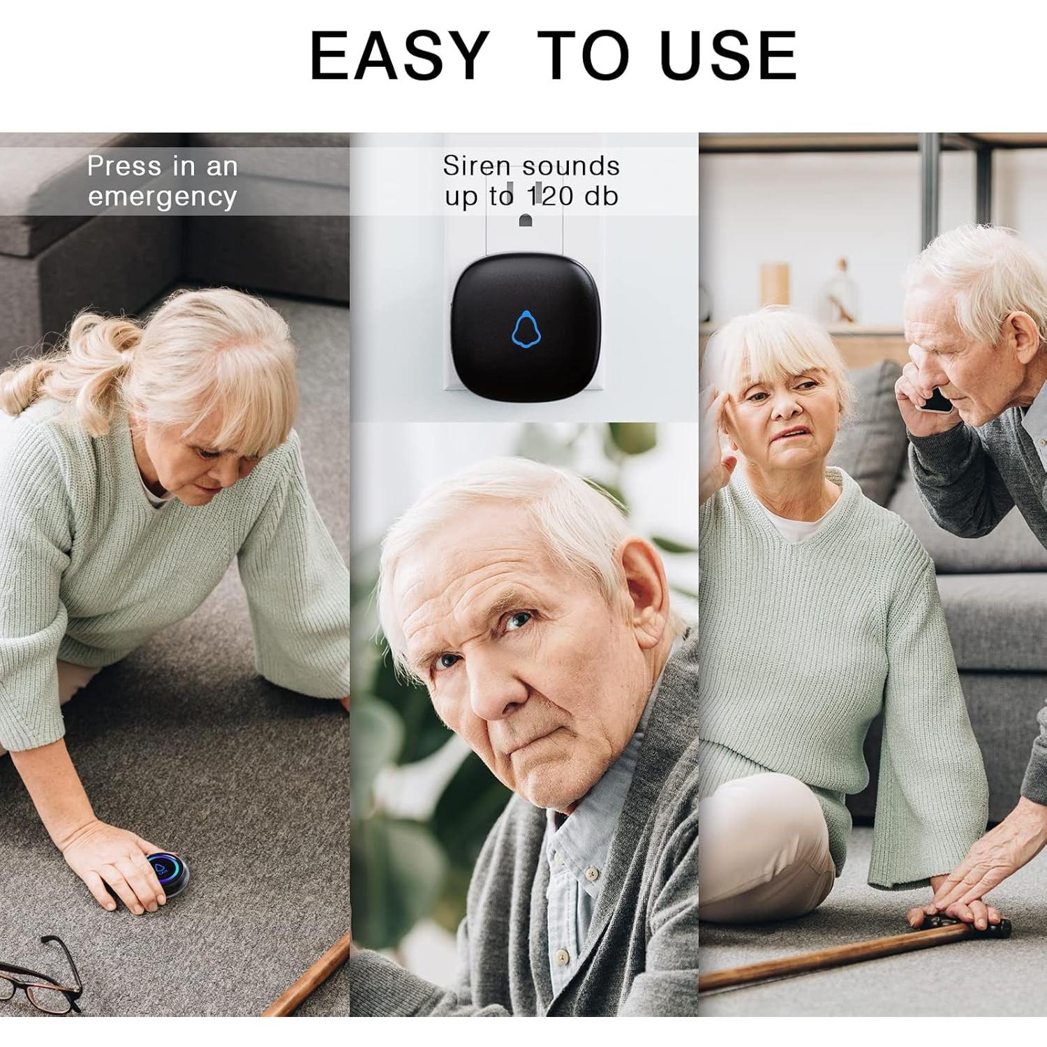 Buscador de Cuidador STECHRO Inalámbrico 1 Receptor + 1 Botón SOS