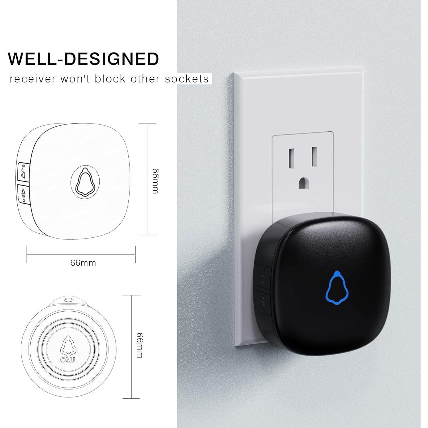 Buscador de Cuidador STECHRO Inalámbrico 1 Receptor + 1 Botón SOS